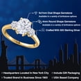 thumbnail image 2 of Gem Stone King 18K Yellow Gold Plated Silver White Moissanite Engagement Ring for Women | 2.56 Cttw | Oval 9X7MM | Gemstone Birthstone | Size 9, 2 of 7