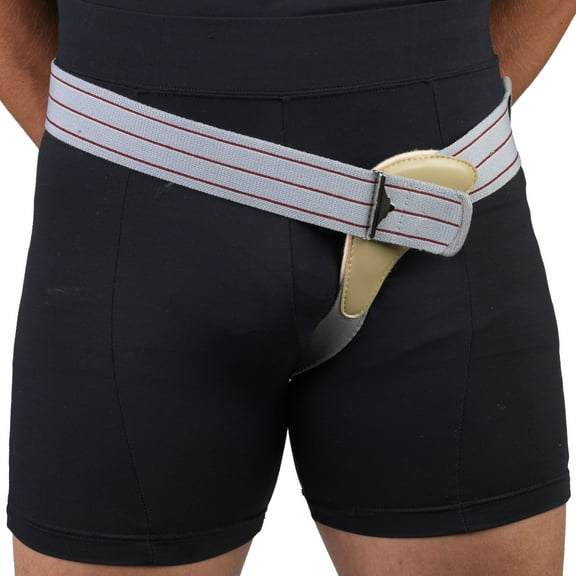 OTC Single Hernia Truss, Left Side, Grey, Medium