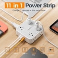 thumbnail image 2 of TESSAN Surge Protector Power Strip, 5 Ft Flat Plug Extension Cord with 3 USB (1 USB C) 8 Outlets, 1250W, 900J Protection, 3 Sided Outlet Extender with Power Switch for Office, Dorm Room Essentials, 2 of 3