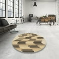 thumbnail image 3 of Ahgly Company Indoor Square Patterned Wood Brown Area Rugs, 4' Square, 3 of 6