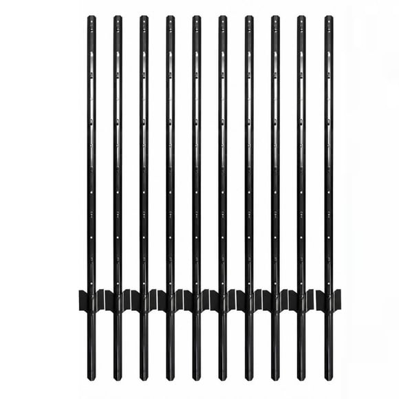 Heavy Duty U-Channel Metal Fence Posts, No Dig Steel Fence Stakes with Anchor Plates for Yard Garden Wire Fencing, Multi-size Available