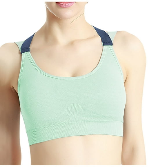 KyCheLot Women's Running Bras Seamless High Impact Color Block Medium Support Criss Cross Strappy Sports Bra