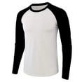 thumbnail image 3 of Afdoent Mens Long Sleeve T-Shirt Casual Color Block Crew Neck T Shirt Sports Loose Classic Vintage Tee Shirts Streetwear, 3 of 3
