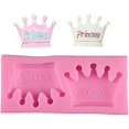 thumbnail image 1 of Baicccf Molde de chocolate con forma de corona de princesa de 2 cavidades, moldes de silicona para hacer dulces, para fondant, azúcar, cubitos de hielo, arcilla de goma, postres, m, 1 of 5