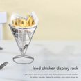 thumbnail image 3 of 4 Pcs French Fries Stand Cone Basket Fry Holder with Dip Dishe Cone Snack Fried Chicken Display Rack, 3 of 5