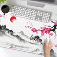 thumbnail image 2 of Watercolor Cherry Blossom Mouse Pad 35.4 X 15.7 Inch Japanese Hills Extended Large Pink Mouse Mat Non-Slip Rubber Base Mousepad with Stitched Edges Waterproof Desk Pad for Gaming&Home Office,XL, 2 of 6