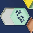 thumbnail image 3 of Polygonal Desktop Storage Tray Geometric Rhombus Metal Hexagonal Compote, 3 of 5