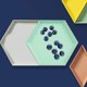 thumbnail image 3 of Bandeja de almacenamiento de escritorio poligonal, compota Hexagonal de Metal rombo geométrico, 3 of 5