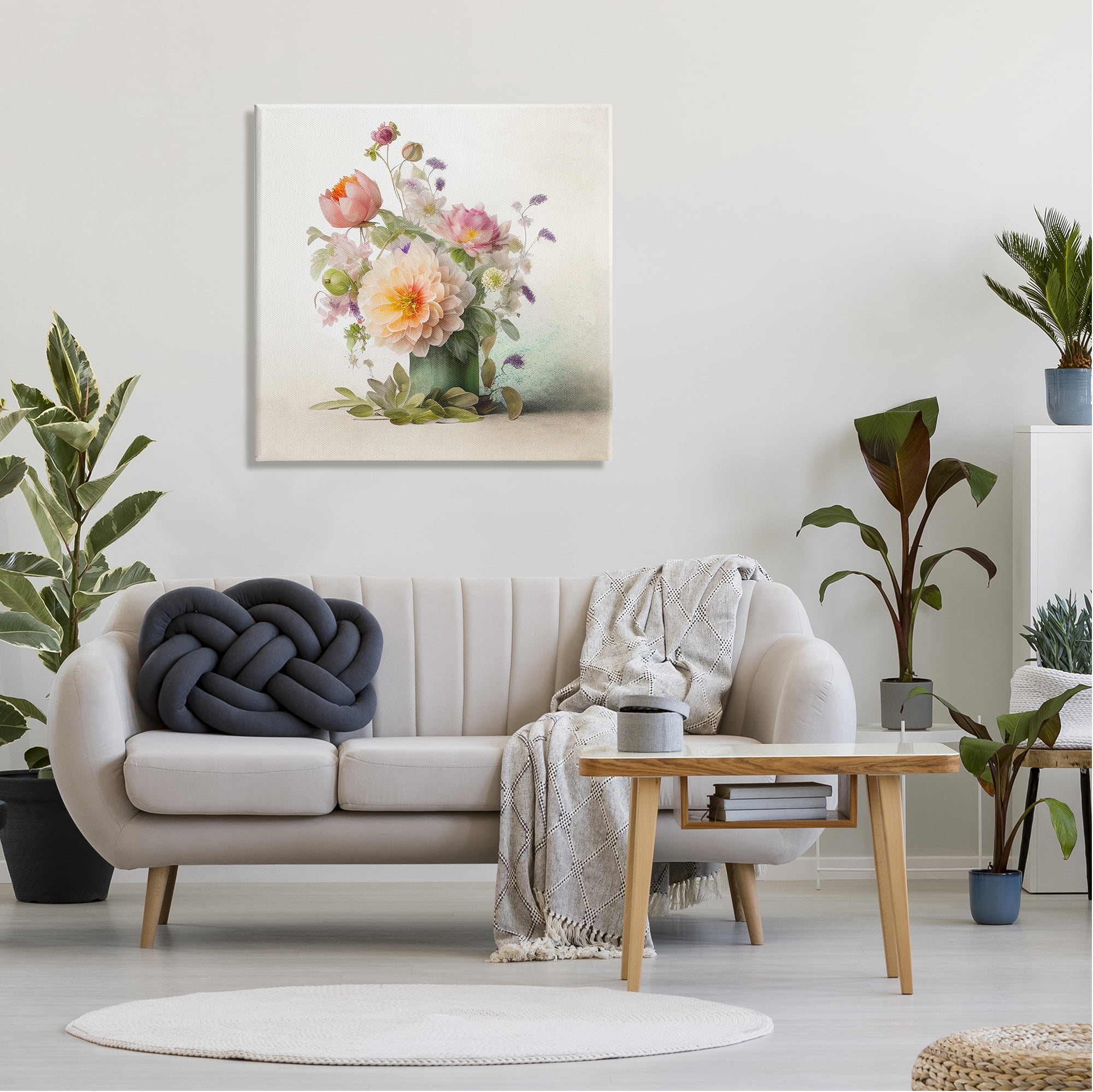 Stupell Industries Spring Floral Bouquet Botanical & Floral Painting Gallery Wrapped Canvas Art Print Wall Art, 30 x 30