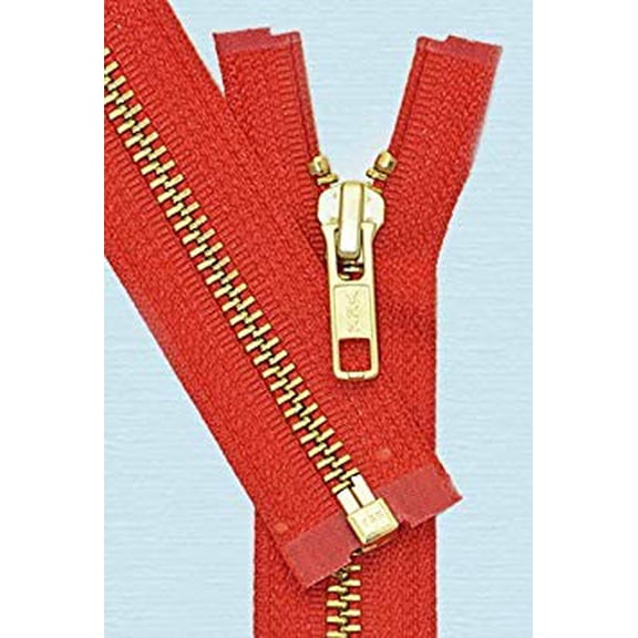YKK- Jacket Zippers YKK #5 Antique Brass- Metal Teeth Separating for Crafter's Special Color Hemlock Green #890 Made in USA -Custom Length (24 inches)