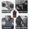 thumbnail image 3 of Chaleco calefactado para hombres y mujeres con 3 niveles de calefacción: chaleco de invierno alimentado por USB, 15 zonas de calefacción, capucha, talla ajustable (negro/rojo), 3 of 8