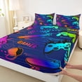 thumbnail image 3 of Homewish Cartoon Gamepad Queen Sheet Kids Sets, Skateboard Sports Flat Sheet, 4 Pieces, 3 of 7