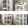 thumbnail image 7 of NEWSENDY Corner Cabinet,9 Cubby Corner with USB Ports and Outlets,3-Tier Corner Storage Cabinetfor Small Space,Wooden Corner Bookshelf for Living Room,White, 7 of 7