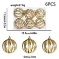 thumbnail image 2 of AYktou 6 Pcs Christmas Ornaments Balls, 2.3 Inch Wavy Grain Hollow Sphere Hanging Pendant Glittering Christmas Tree Decoration Set Christmas Balls Hanging Ornaments for Living Room Party Decor, Gold, 2 of 6