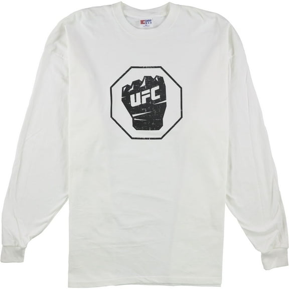 UFC Mens Distressed Fist Octagon Graphic T-Shirt, White, XXX-Large