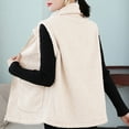 thumbnail image 6 of Fanxing Womens Polar Fleece Vests Winter Warm Fuzzy Sleeveless Zip Up Jackets Lapel Warm Sherpa Outwear with Pocket White 4XL, 6 of 6