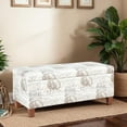 thumbnail image 5 of Linon Carmen Upholstered Storage Ottoman, Beige Ocean Seashell, 5 of 12