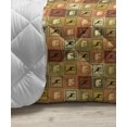 thumbnail image 3 of Savannah Down Alternative Comforter, Earthy Jeans Denim Inspired Patchwork in Giraffe and Zebra Design Art Print, Microfiber Quilt for All Season, 5 Sizes, Black and Brown, by Ambesonne, 3 of 3