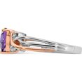 thumbnail image 3 of 14K White/Rose Gold Two-Tone Heart Amethyst And Diamond Ringsize 7 (Width 2.2 To 4) - Jbsp, 3 of 5