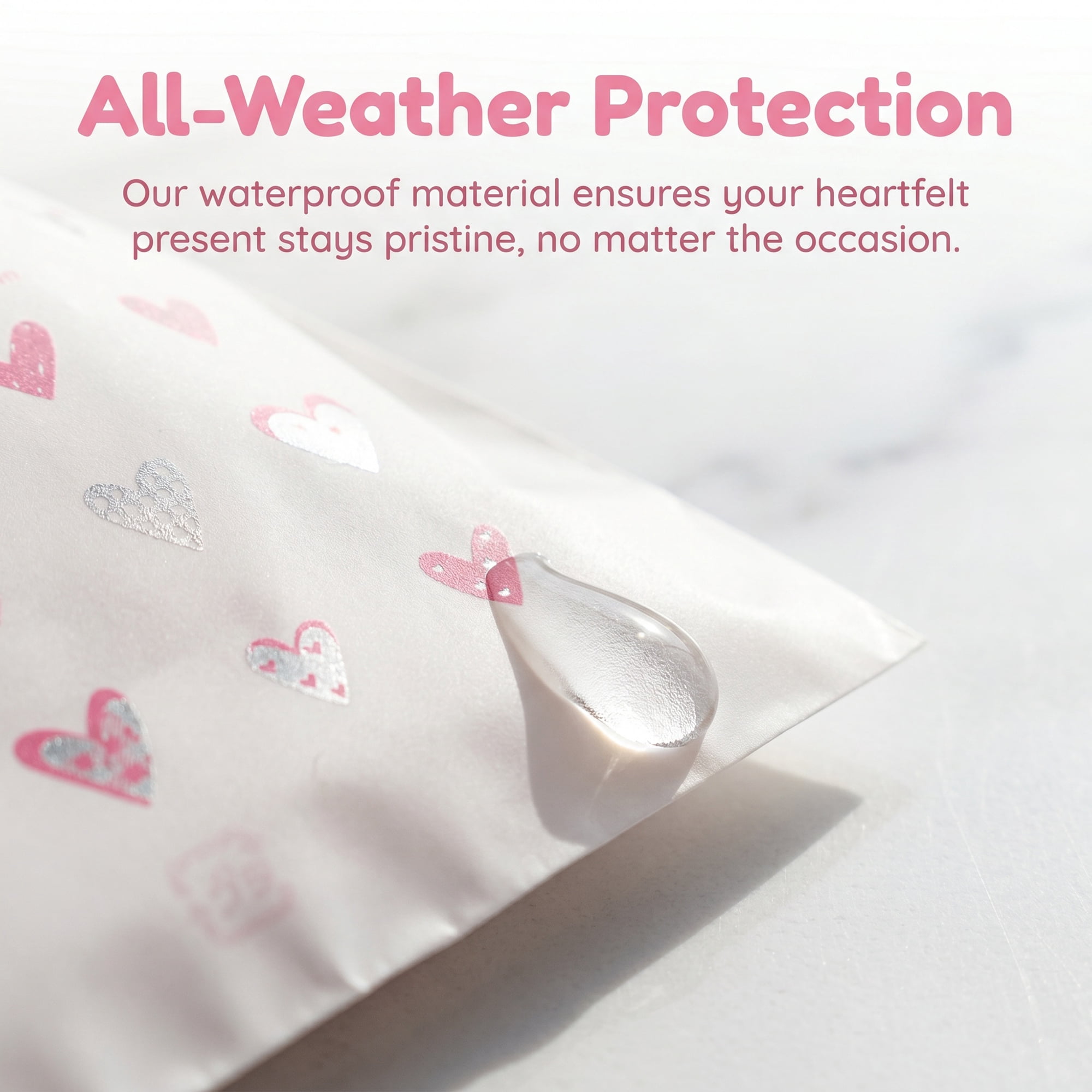 Unique Bargains 10Pcs Multi-Purpose Waterproof Gift Bags with Handles Pink 4.7" x 6.7"