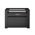 thumbnail image 4 of VEIKOUS Washer Dryer Pedestal Stand, 29"L x 29"W x 22"H Washing Machine Stand w/ Storage Shelf & Retractable Laundry Basket Holder, 300 lbs capacity, Black, 4 of 15
