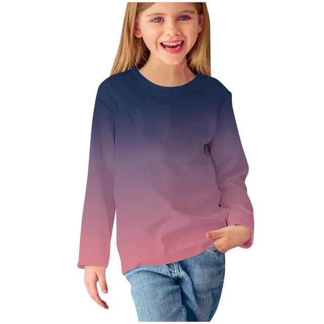 Chemise Imprimée à Manches Longues pour Fille, Robe Mignonne à Col Rond, Vêtements Décontractés
