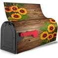 thumbnail image 2 of Autumn Sunflowers Mailbox Covers, Wooden Magnetic Post Box Cover Wraps Standard Size 21x18 in for Garden Yard Decor, 2 of 7