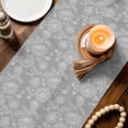 thumbnail image 4 of Grey Floral Short Table Runner 60 Inches Long, Abstract Art Flowers Traditional Cotton Linen Table Runners Dresser Scarves, Fabric Tabletop Scarf Furniture Cover for Home Dinner Party Decor 13"x60", 4 of 9