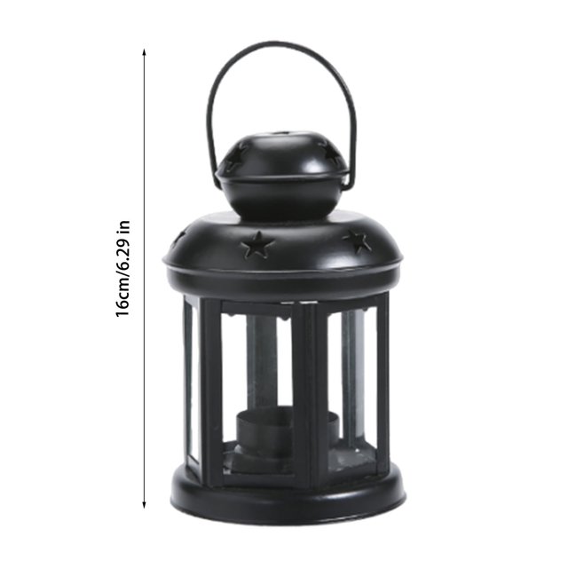 2 lámparas de metal con forma de estrella hueca, velas de aromaterapia, lámparas de viento retro decorativas.