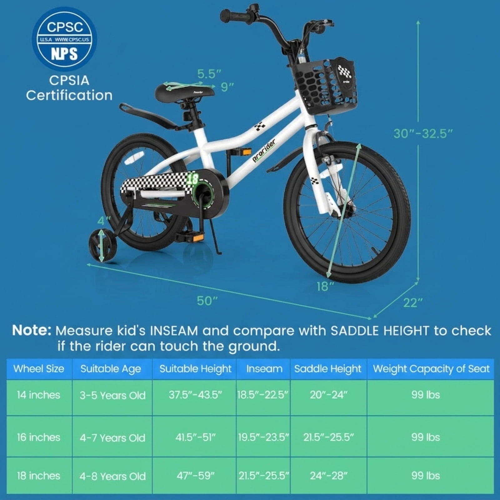 Redsmile Kids Bike 18 Inch with Removable Training Wheels and Adjustable Saddle for Boys Girls Ages 4-8, Youth Bicycle with Handbrake and Carbon Steel Frame, 18 Inch Kids Bike, Blue