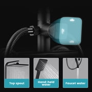 BVSOIVIA 3 IN 1 Bathroom Shower Faucet Rainfall Shower Set Matte Black Wall Mount Bathtub Shower Mixer Tap Shower System with Shelf