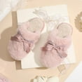thumbnail image 6 of Womens Slippers Memory Foam House Slippers for Women Fuzzy Plush Comfy Faux Fur Slippers with Butterfly Tie Anti-Skid House Shoes Indoor Outdoor, 6 of 14