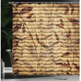 thumbnail image 4 of Ambesonne Beige Shower Curtain, Grunge Leaves Bohemian Motif, 69"Wx70"L, Brown Tan and Beige, 4 of 5