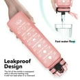 thumbnail image 4 of GEDUX 32oz Motivational Water Bottle with Time Marker BPA Free Tritan Reusable Sports Bottle, Leak Proof & One-Click Open Lid, Wide Mouth with Carry Strap for Gym Travel Running, 4 of 9