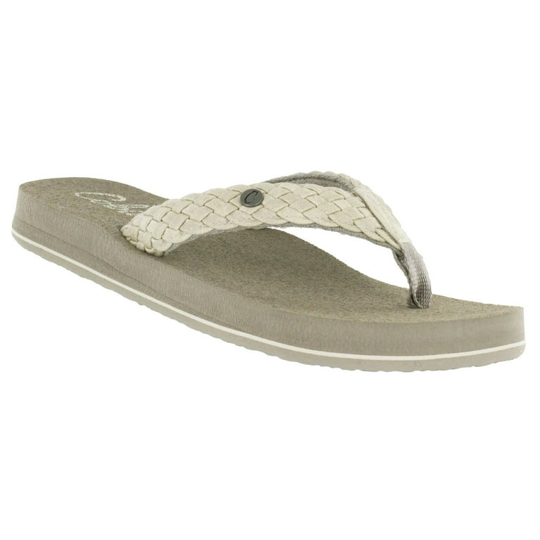 Cobian Women s Braided Bounce Flip Flop Size 12 in Cream Walmart