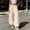 Beige, variant on Womens Pants Leisure Lazy Wide Leg Trousers Loose Bloomer Pants Cuffed Ankle Pull Rope Full Length Pants ,Black ,M