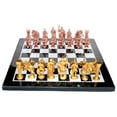 thumbnail image 4 of StonKraft 15" x 15" Collectible Black Marble Chess Board Game Set + Brass Roman Chess Pieces, 4 of 5
