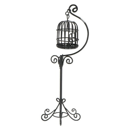

NUOLUX 1PC Mini House Birdcage with Bracket Decor Mini Outdoor Scene Model Accessories