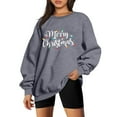 thumbnail image 3 of GUZOM Womens Gray Christmas Sweatshirt - Crew Neck Long Sleeve, 100% Polyester Loose Fit for Fall Winter Holiday & Daily Casual Wear (XS-XL),Size S, 3 of 4