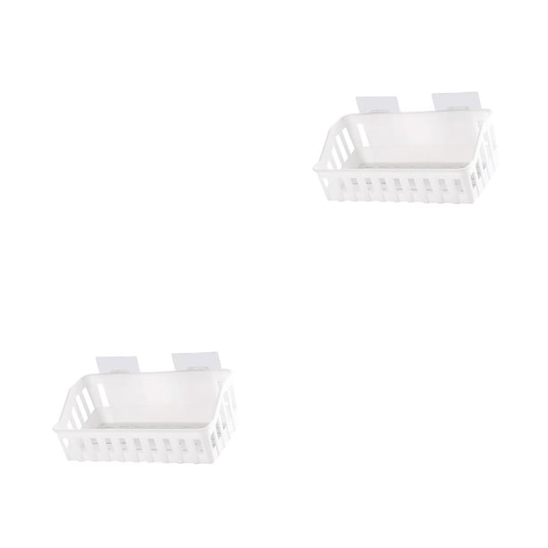Moyic Bathroom Storage Rack Punch-free Shelf Simple Style Basket Holder Hanging Drilling No for Cosmetics Toothpaste Organizer 27x11x9cm 2piezas