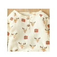 thumbnail image 5 of Newborn Infant Baby Boy Girl Cotton Linen Christmas Deer Button Romper Bodysuit One Piece Jumpsuit Playsuits Outfits, 5 of 7