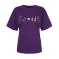 thumbnail image 3 of Cqxid525 Short Sleeve Tops For Women Womens Graphic T Shirt Vintage Floral Shirt Flower Tee Fall Shirts Purple Xl Summer Tops, 3 of 4