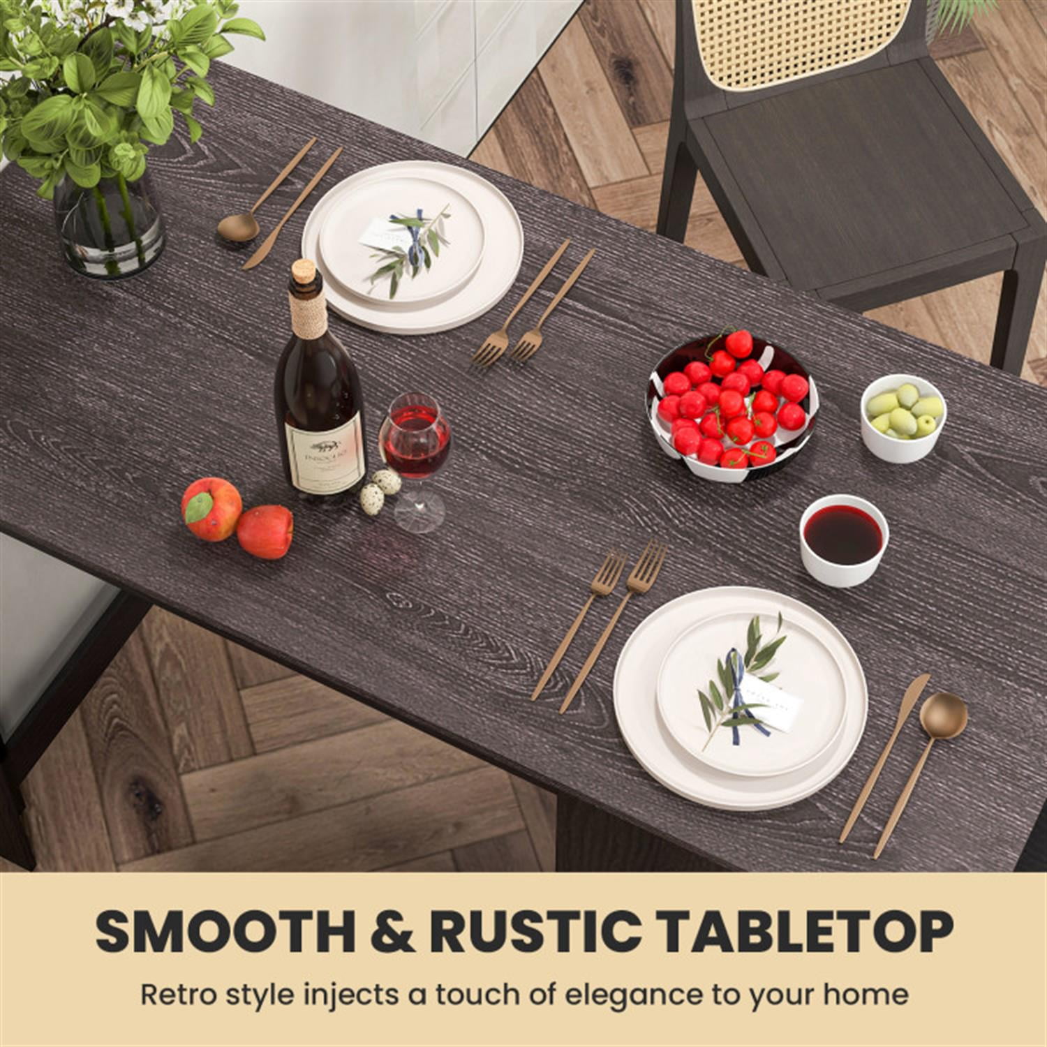 Demi Bonn Counter Height Bar Table with Storage Cabinet and Drawer, Modern Rectangular Dining Table Furniture for Kitchen, Dining Room, Dinette, Breakfast Nook, Black