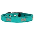 thumbnail image 2 of Mirage Pet Products Crystal & Leather Bone Dog Collar, Turquoise, S, 2 of 3
