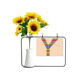 thumbnail image 1 of Cute patrón naranja y alfabeto Tarjeta de bendición de jarrón de girasol artificial, 1 of 3