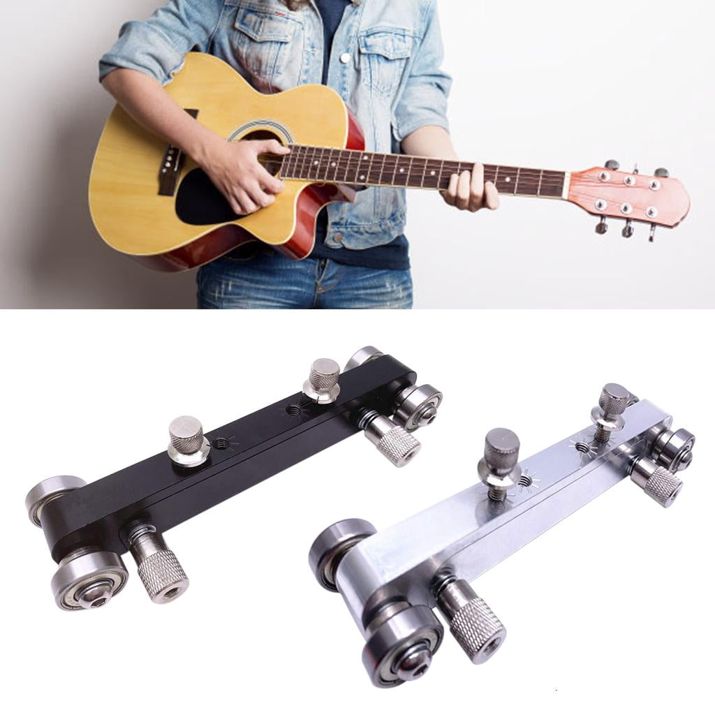 Yihuala Aluminum Alloy High Strength Guitar Bridge Saddle Grinding Luthier Tool, Adjustable Guitar Nut Sander for Bass