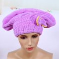thumbnail image 4 of Toalla para el cabello de microfibra de secado rápido, toalla para el cabello súper absorbente para cabello mojado, accesorios de baño para mujeres con largo (púrpura), 4 of 5