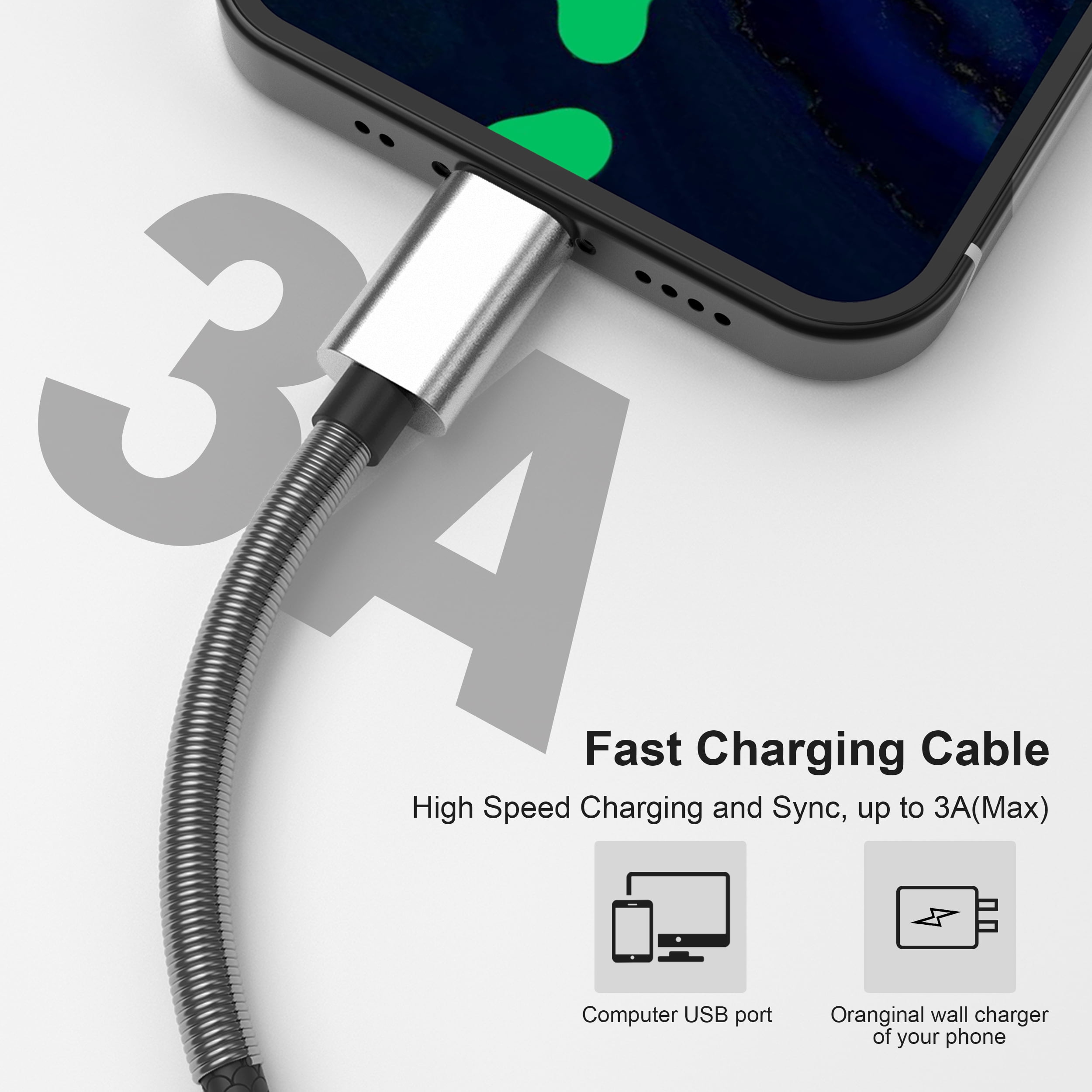 Type C Android Fast Charger Cord 6FT,3Pack Type C Charger Nylon Braided Cable Fast Charging USB A to C Cable with Sprung Compatible for Samsung Galaxy S22/S22 Ultra/S22 Plus/S21/S21Ultra/Note