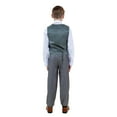 thumbnail image 6 of Boys Suit Set Solid Textured Notch Lapel With Matching Vest & Pants With Free Shirt & Tie, 6 of 6