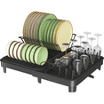 thumbnail image 6 of Large Dish Drying Rack- Space-Saving Dish Rack, Extendable Dish Racks for Kitchen Counter with a Wine Glass Holder,Utensil Holder,Kitchen Organizers and Storage,Black, 6 of 8